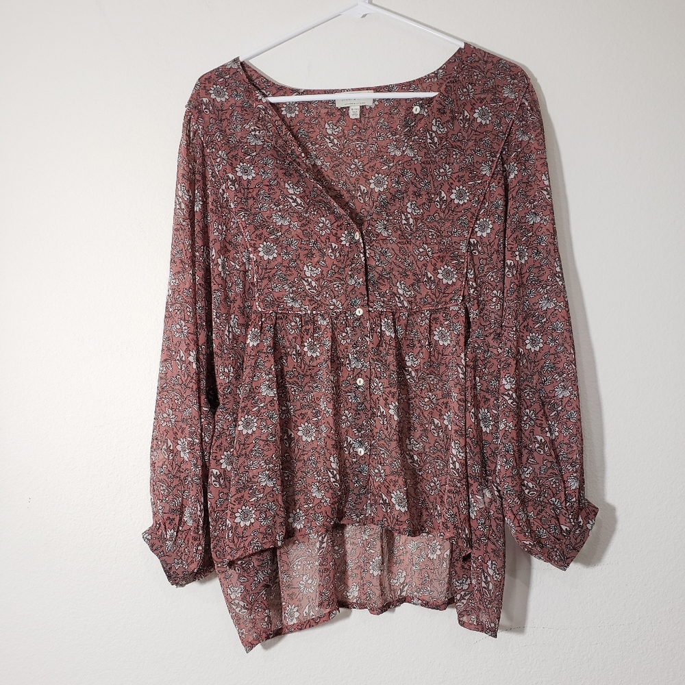 Lucky Brand floral boho top sz XL